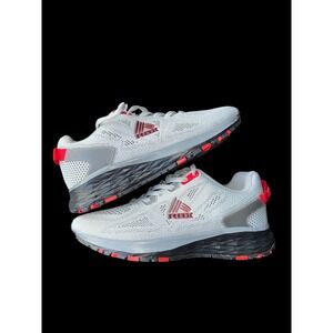 RBX Women Light Gray‎ Red Lace Up Athletic Running Shoes Sneakers Size 7
